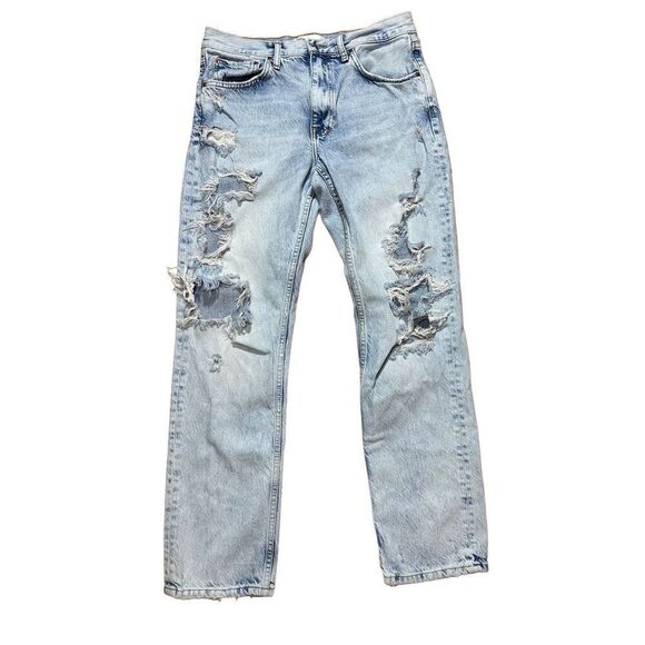 Zara The Truth Slim ripped distressed mid-rise jeans sz 8 - Picture 4 of 8